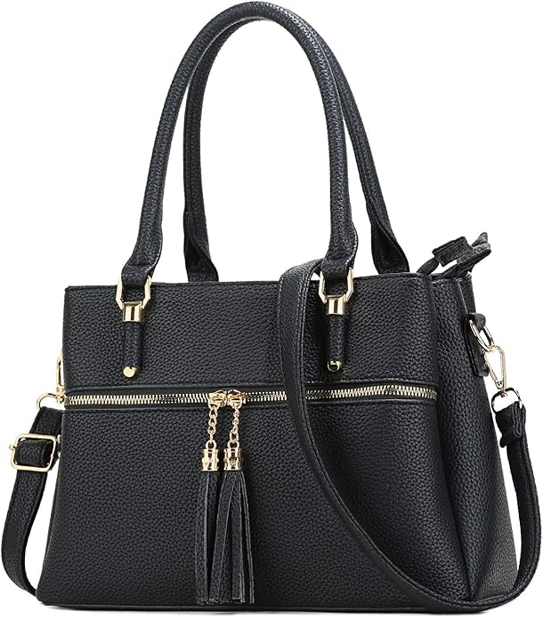 Elegant PU Leather Handbag with Tassel Charm – Stylish Shoulder & Tote Bag for Women