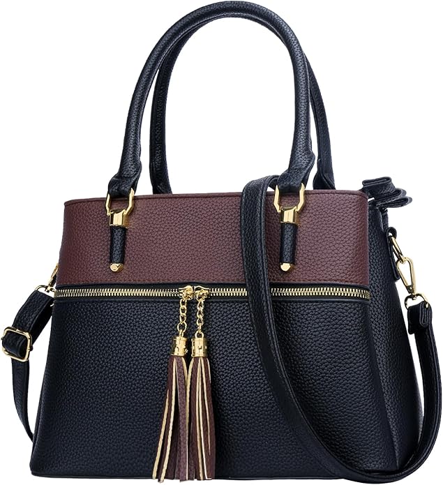 Elegant PU Leather Handbag with Tassel Charm – Stylish Shoulder & Tote Bag for Women