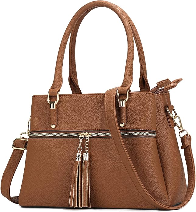 Elegant PU Leather Handbag with Tassel Charm – Stylish Shoulder & Tote Bag for Women