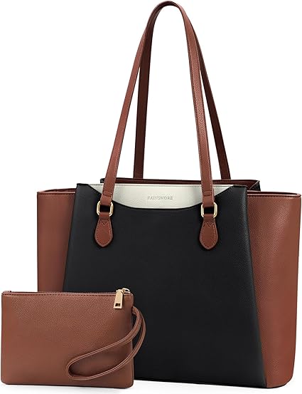 Elegant Leather Tote Bag Set with Mini Pouch – Stylish & Spacious Everyday Handbag