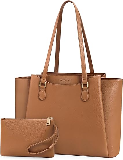 Elegant Leather Tote Bag Set with Mini Pouch – Stylish & Spacious Everyday Handbag