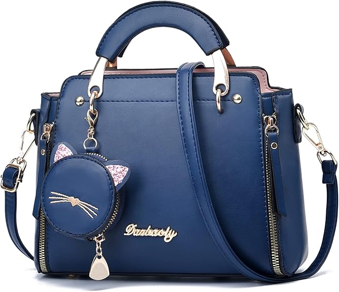 Cute Cat Charm Handbag – Luxury PU Leather Tote with Shoulder Strap