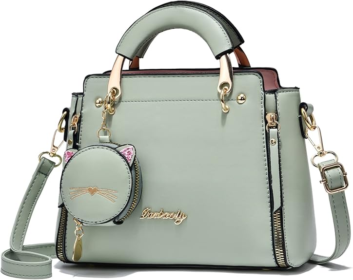 Cute Cat Charm Handbag – Luxury PU Leather Tote with Shoulder Strap