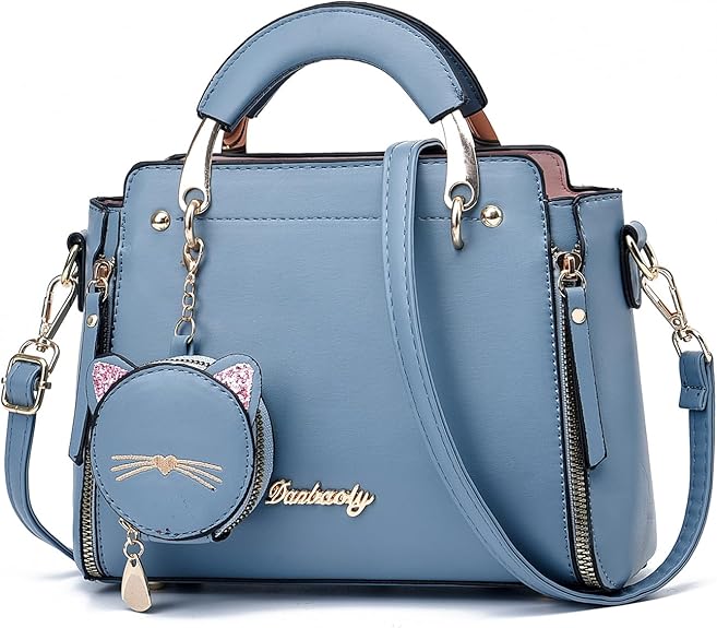 Cute Cat Charm Handbag – Luxury PU Leather Tote with Shoulder Strap