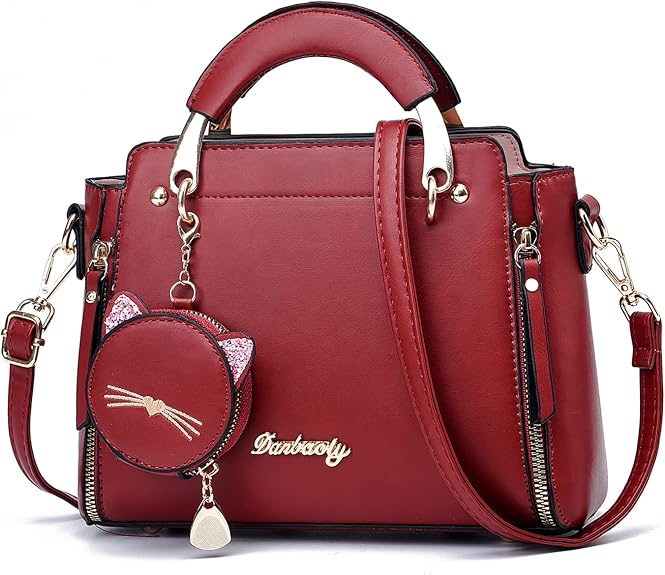 Cute Cat Charm Handbag – Luxury PU Leather Tote with Shoulder Strap