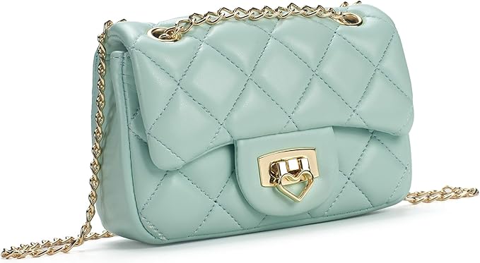 Luxury Quilted Crossbody Bag with Heart Lock & Chain Strap – Mini Shoulder Bag for Women