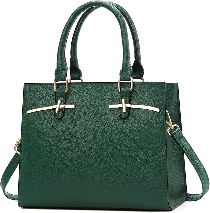Elegant Leather Tote Handbag for Women – Classic Shoulder Bag with Gold Accents