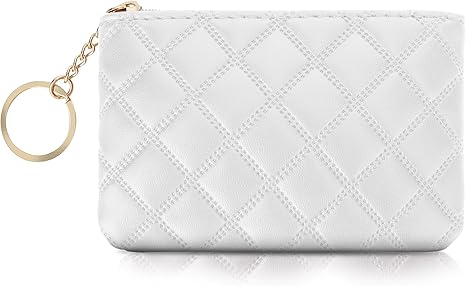 Elegant Quilted Mini Pouch with Key Ring ā Stylish & Compact Wallet