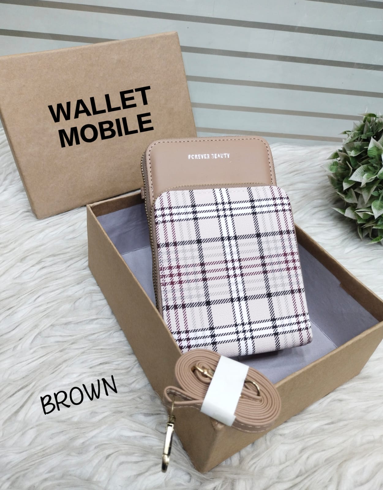 "Forever Beauty Premium Mobile Wallet Crossbody – Multi-Pocket Mini Bag with Long Strap"