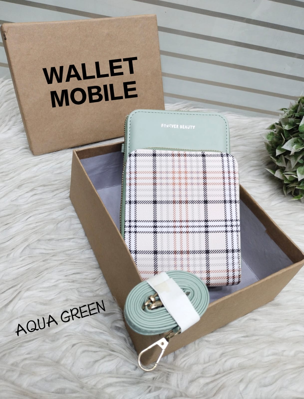 "Forever Beauty Premium Mobile Wallet Crossbody – Multi-Pocket Mini Bag with Long Strap"