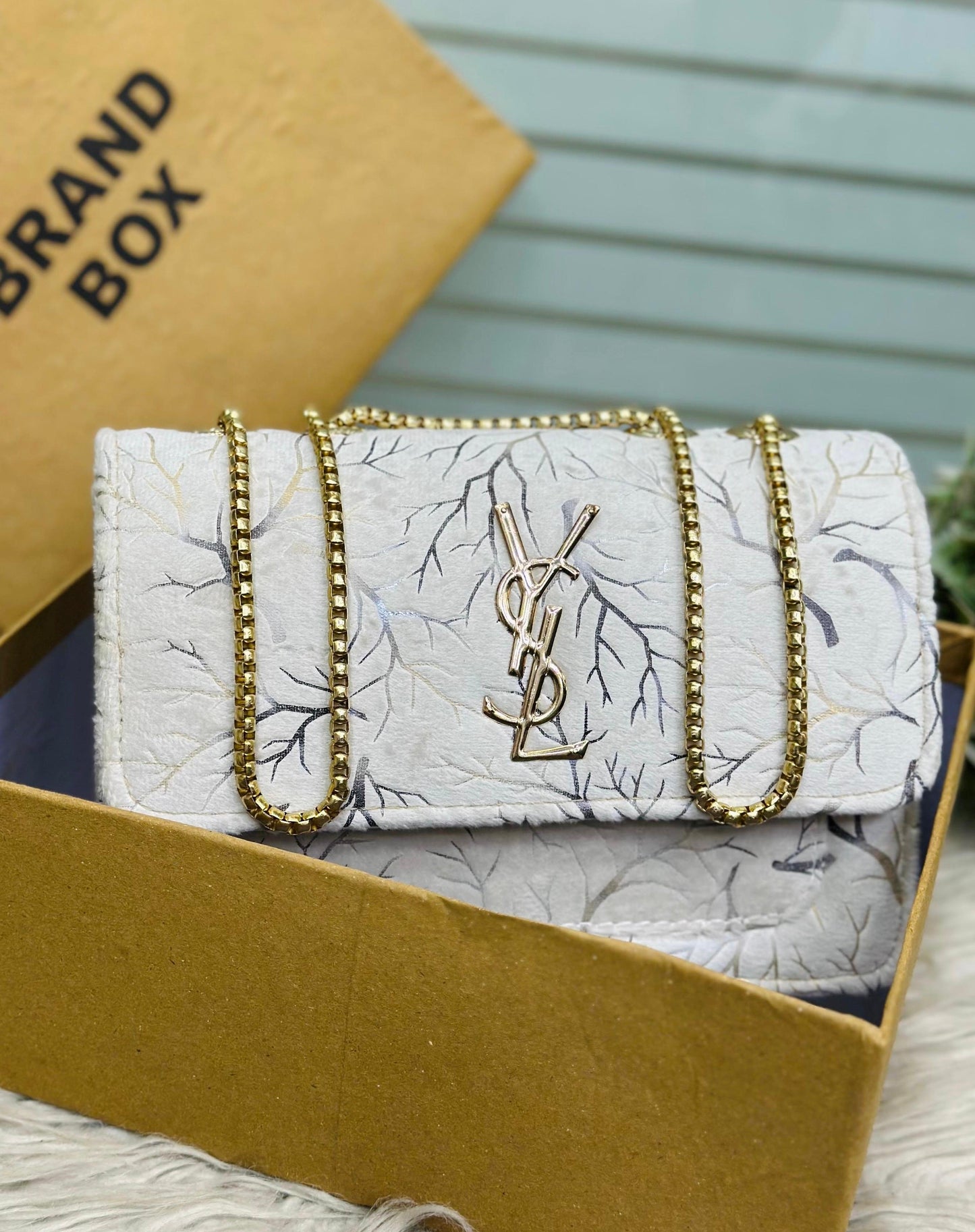 Luxury Floral Pattern Chain Shoulder Bag – Elegant Party & Casual Women’s Handbag