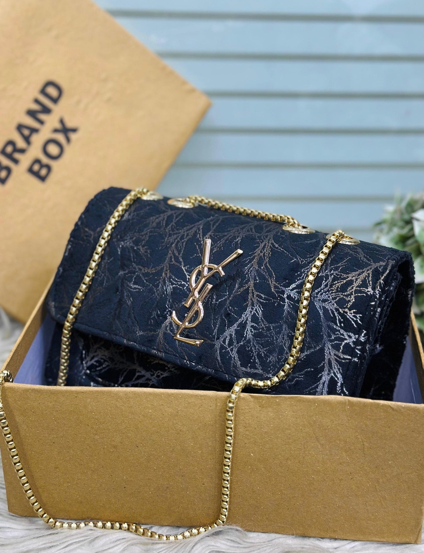 Luxury Floral Pattern Chain Shoulder Bag – Elegant Party & Casual Women’s Handbag