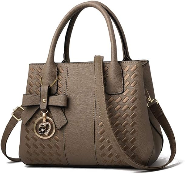 Elegant Bowknot Handbag – PU Leather Tote with Shoulder Strap & Charm Pendant
