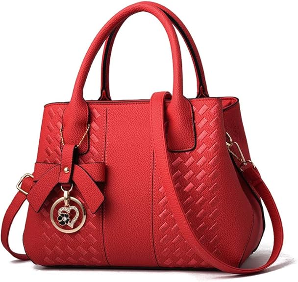 Elegant Bowknot Handbag – PU Leather Tote with Shoulder Strap & Charm Pendant