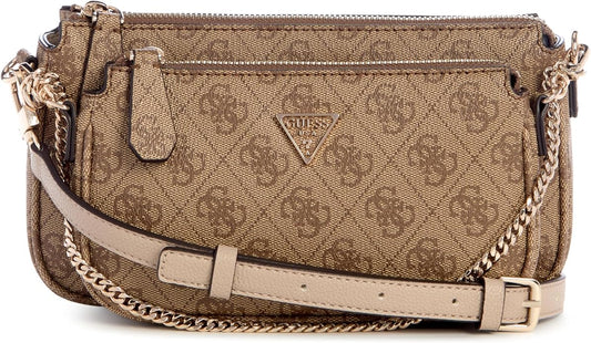 Guess Women's Brown Logo Shoulder Crossbody Bag